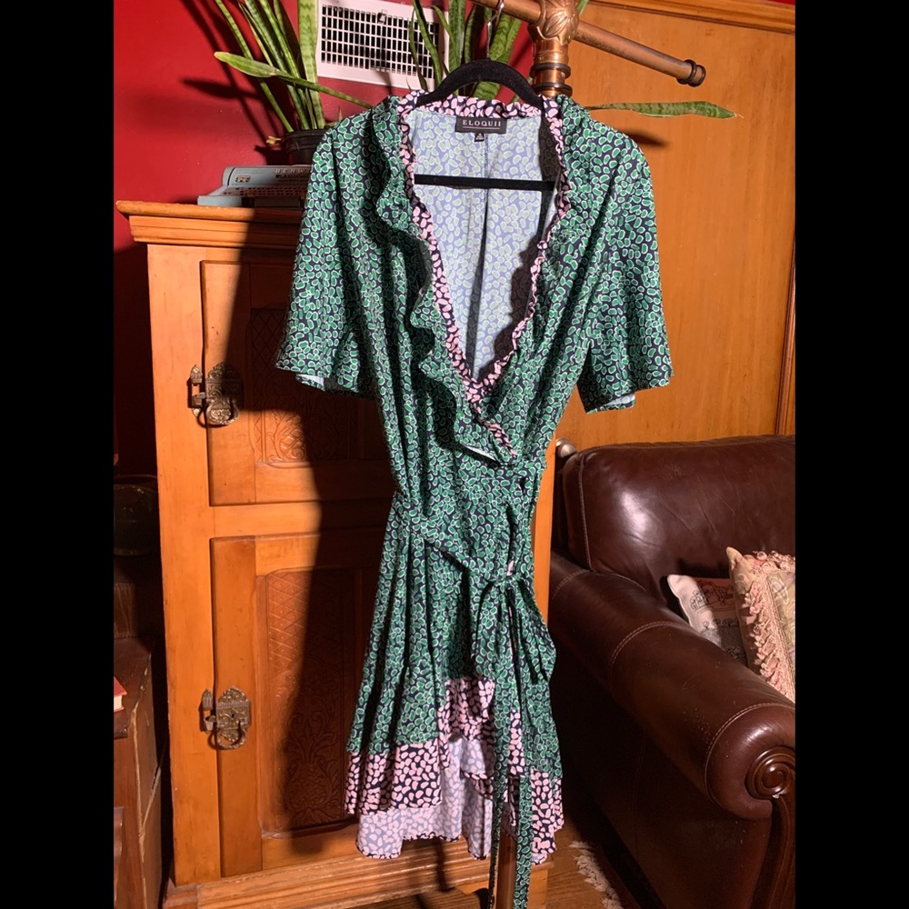 Draper James X Eloquii Print Wrap Dress